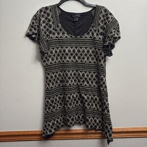 Brittany Black Womens XL Short Sleeve Top
